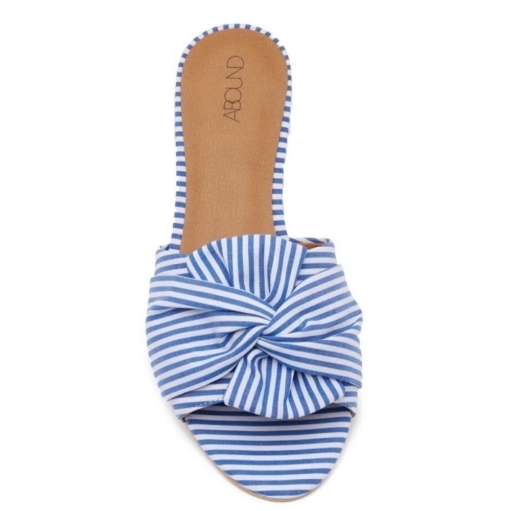 Abound Capryce Sandal Blue Striped Leather Slides